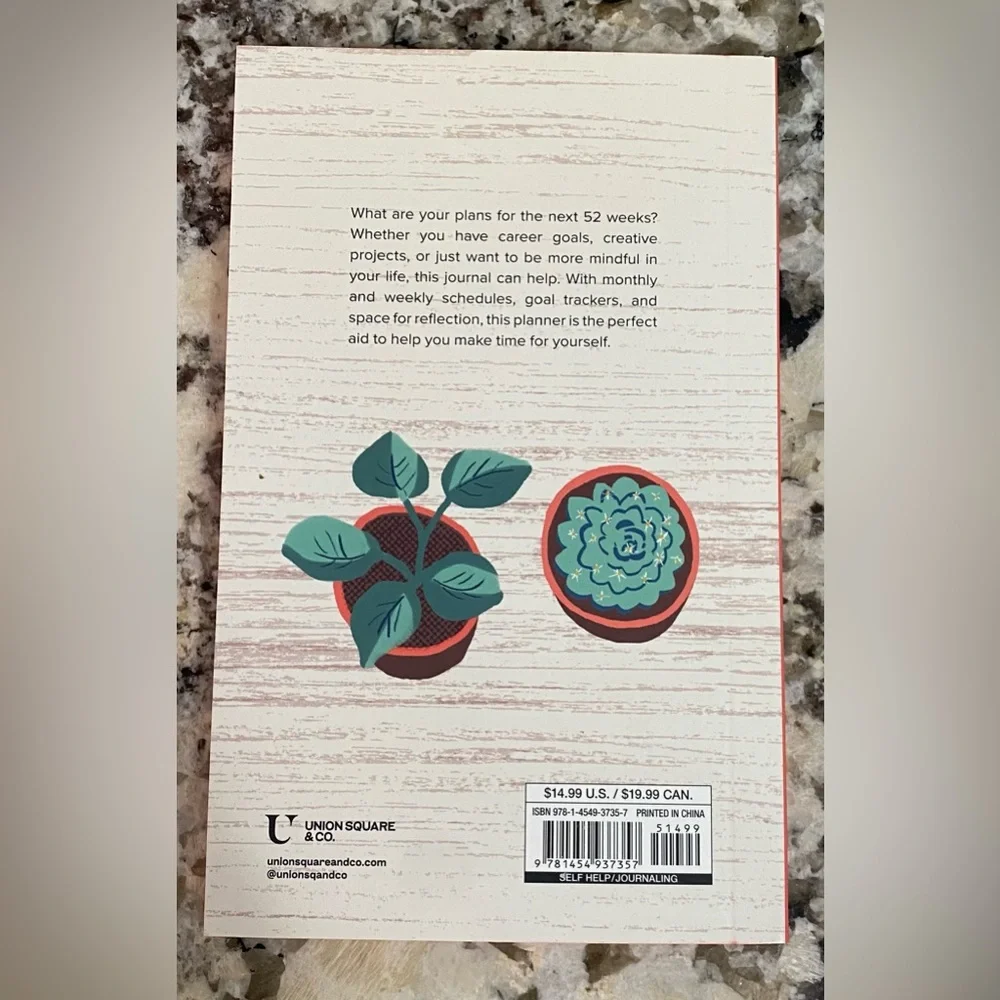 Colorful 52-Week Planner with Plant Design